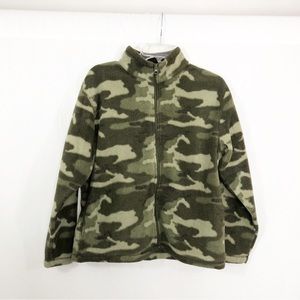 Urban Pipeline Boys Camo Fleece Zip Jacket, Size Youth Large, Green